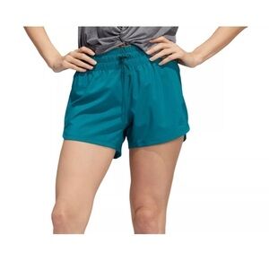 New Adidas Women's Pacer Bungee Shorts Teal XS